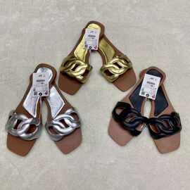 外贸原单精品圆圈女鞋秋季新品女士时尚拖鞋