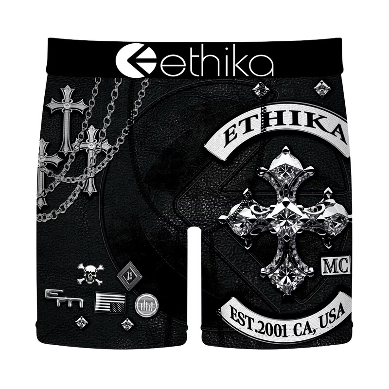 Ethika Men's Printed Boxer Briefs with Trendy Skull Angel Pattern, Quick-Dry Breathable Sports Underwear for Men