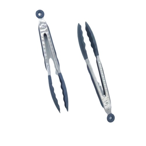 Silicone stainless steel food food tongs barbecue tongs 9-inch high temperature resistant and anti-scalding steak barbecue tongs for bread baking