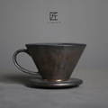 美式陶瓷鎏金咖啡过滤杯V60单孔咖啡漏斗咖啡过滤器手冲杯可批发