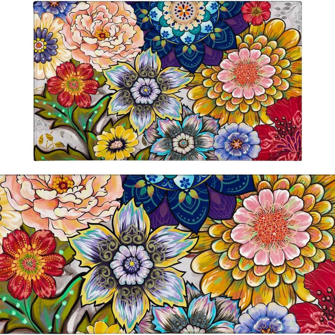 2024 Amazonas primavera y verano flor decoración de cocina girasol flor pequeña alfombra fresca alfombra absorbente del lavabo