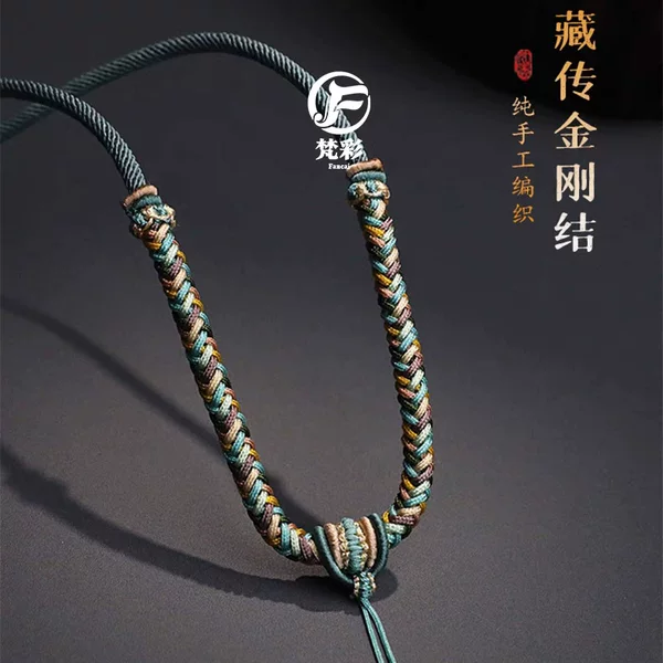 Factory Wholesale Hanging Neck Pendant Lanyard Hand-Woven Necklace Rope Hand-Woven Pendant Lanyard with Jade Beeswax Jade Pendant