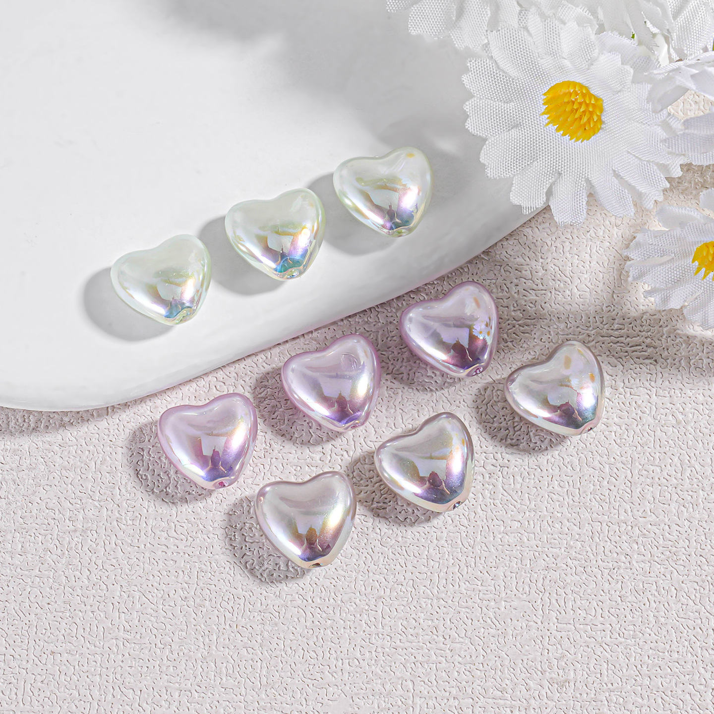 Heidi perla barroca de forma especial perla de imitación ABS en forma de corazón amor con cuentas cadena de teléfono móvil fabricante de origen de material de bricolaje