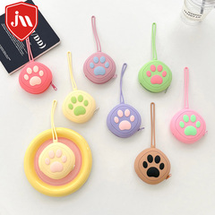 Cross-border convenient wrist strap storage bag cute key earphone bag cartoon cat claw silicone zipper coin storage bag