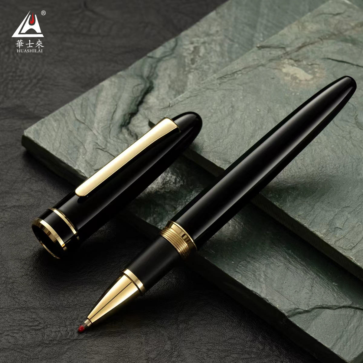 Metal torpedo-style 52G heavy-weight, all-copper, lacquered ballpoint pen, suitable for business advertising and as a gift; laser engraving for logos
