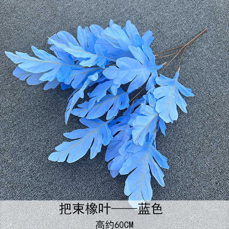 Cepillado mango de tela manojo de hojas de elefante decoración de salón de boda T diseño de mesa simulación planta verde hojas decoración del hogar flores falsas