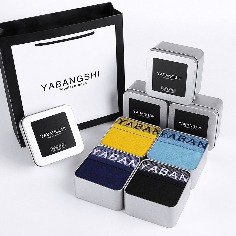 Ropa interior de hombre algodón mercerizado, transpirable y húmedo, cintura media, bóxer, antibacteriano, energía magnética, sexy, pantalones cortos de cuatro esquinas