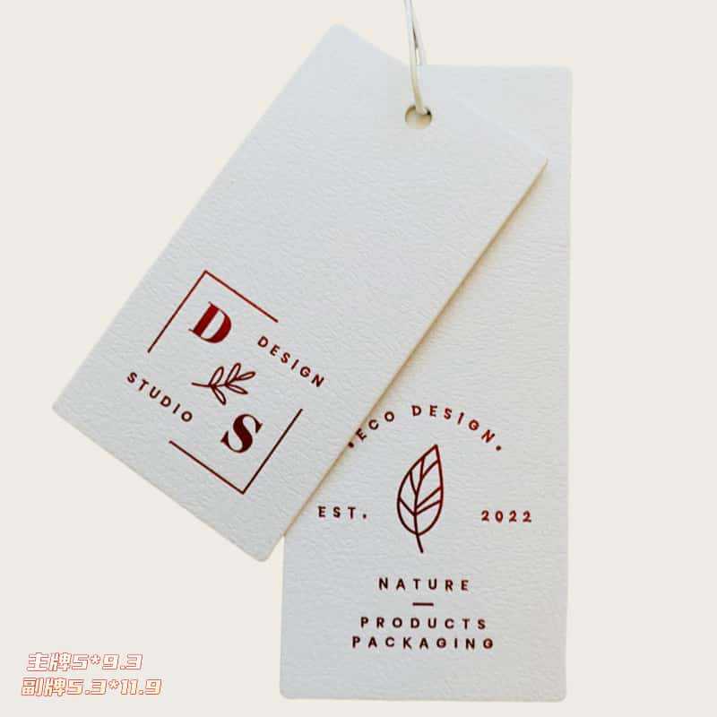 吊牌定制 衣服挂牌烫金工艺 铜版纸牛皮纸材质订制特种纸印刷标签