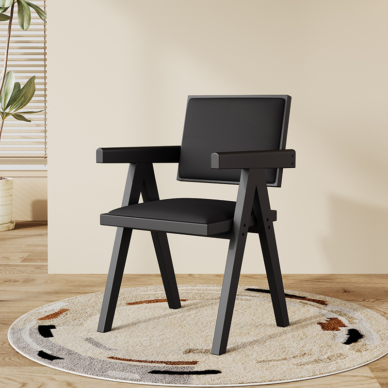 Sillas de comedor de madera maciza sillas medievales nórdicas con reposabrazos sillas K sillas de caña domésticas sillas de caña Chandigarh