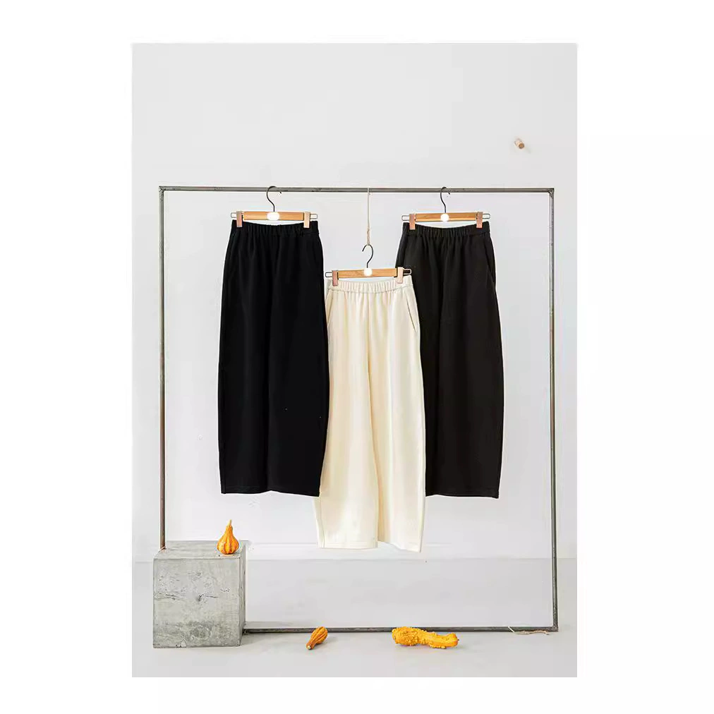 2024 осень-зима новый 62% шерстяной микс твил ткань повседневная художественная тонкая серповая брюки