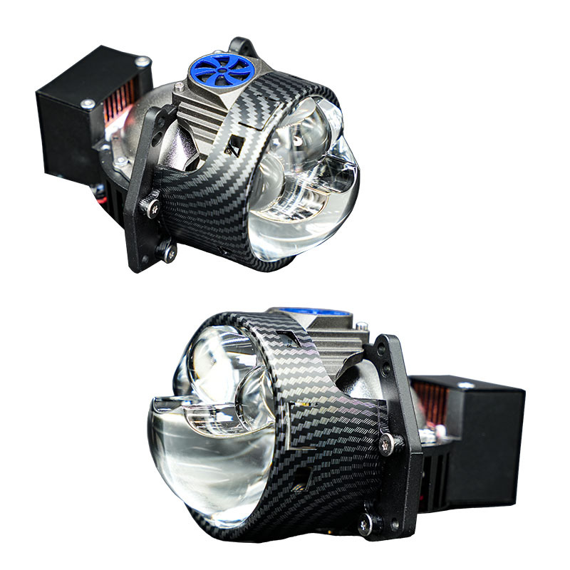 P3 dientes de cobre doble ventilador tres lentes láser directas 3 pulgadas adaptadas delanteras LED de alta potencia lente de doble luz