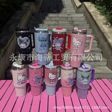 现货40oz2代贴钻汽车杯杯二代车载带手柄40盎司保温杯大容量吸管