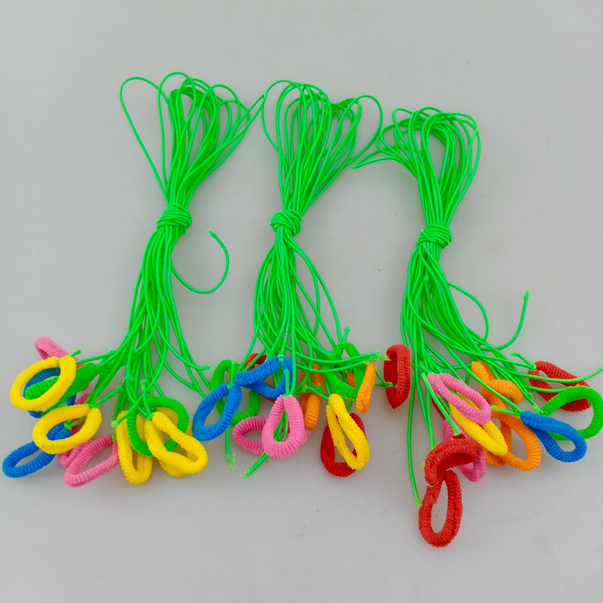 2元批发  松紧绳子 皮筋绳  弹力球绳 38cm 头发彩色绳  手工绳