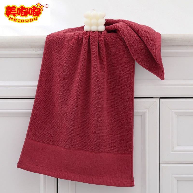 美嘟嘟酒红浴巾23