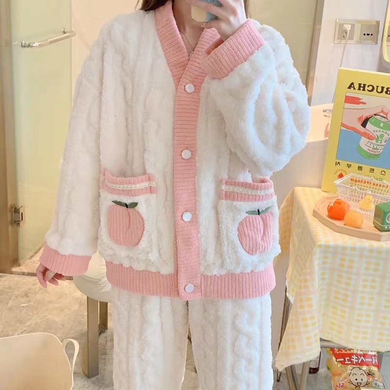 Traje blanco melocotón bolsillo