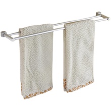 毛巾架浴巾架太空铝挂架浴室卫生间挂件加粗双杆免打孔无痕胶免钉