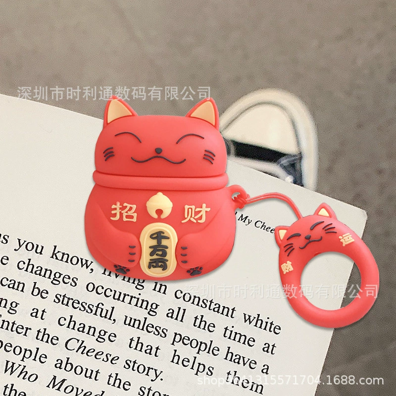 Силиконовый защитный чехол (совместим с Apple AirPods), 3D‑дизайны, с карабином или шнурком, лёгкий