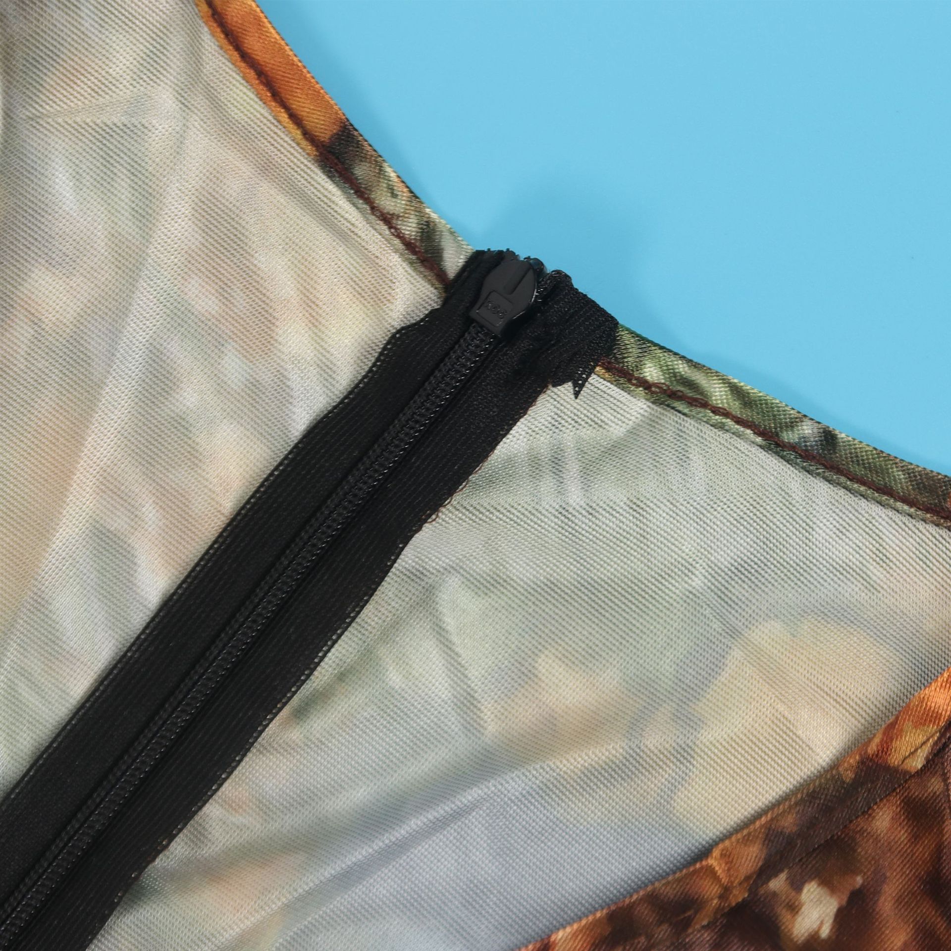 Women's Clothing Sexy Printed Ruffled Lantern Sleeve Hip Hugging Slim Fit Long Sleeve Dress_voghion.com