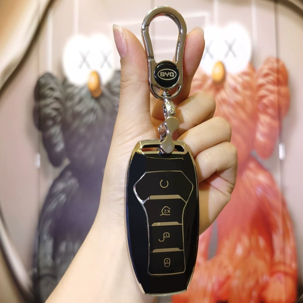 BYD F model smart 4-button: distinguished black (single shell + metal buckle)