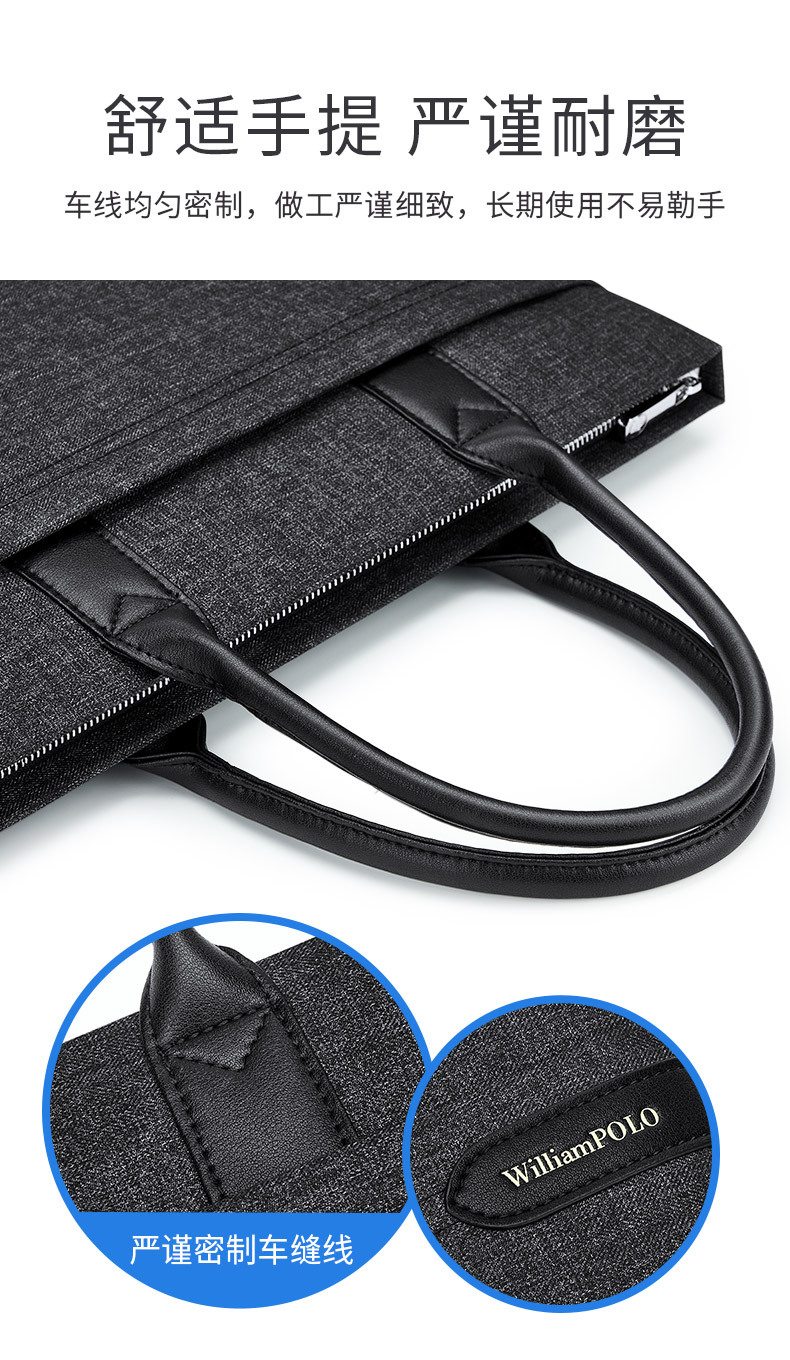 Cặp công sở nam vải canvas chống mài mòn đựng laptop đa năng chi tiết 4