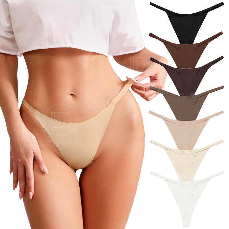 Sexy Thin Strap Thong for Women, Ice Silk Comfortable Breathable Sports Yoga Invisible Panties, Thin Breathable Quick-Dry for Women