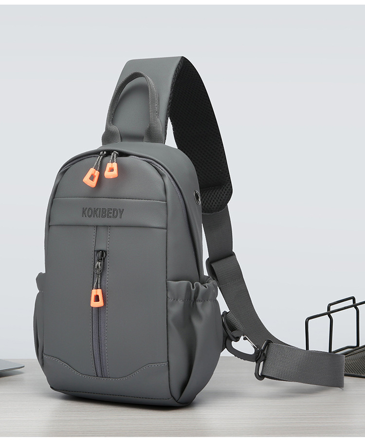 Business bag, multi-functional men's bag, trendy brand men's chest bag, water-resistant crossbody bag, casual single-shoulder backpack, fashionable cross-border undefined