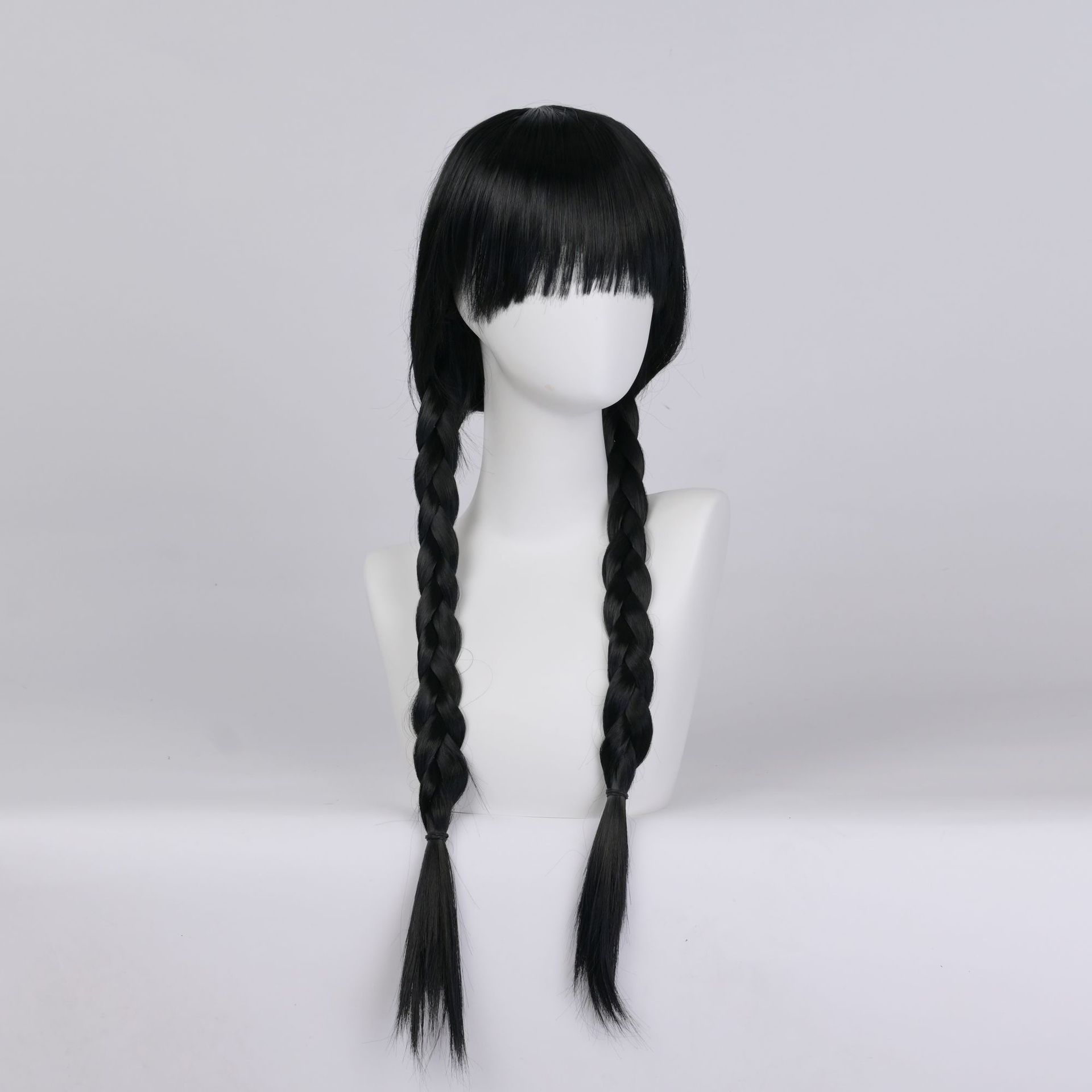 Synthetic wig Black doublecos High temperature silk chemical fiber full head wig_voghion.com