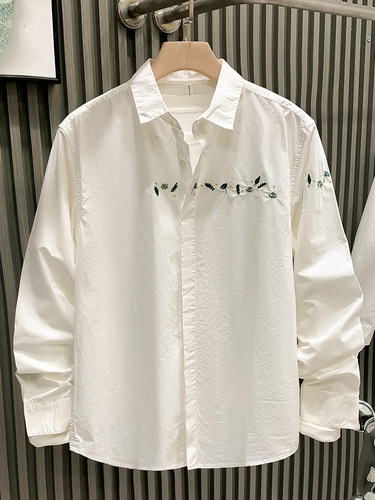 Cross-border fashion brand spring and autumn floral men's high-end minimalist light luxury men's long-sleeved cool stylish versatile shirt coat for women