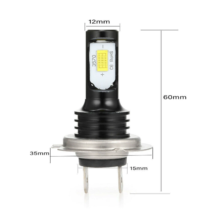 H7 80W 3570 LED fog light H4 3570 black shell decoding light black aluminum 80W CSP motorcycle headlights
