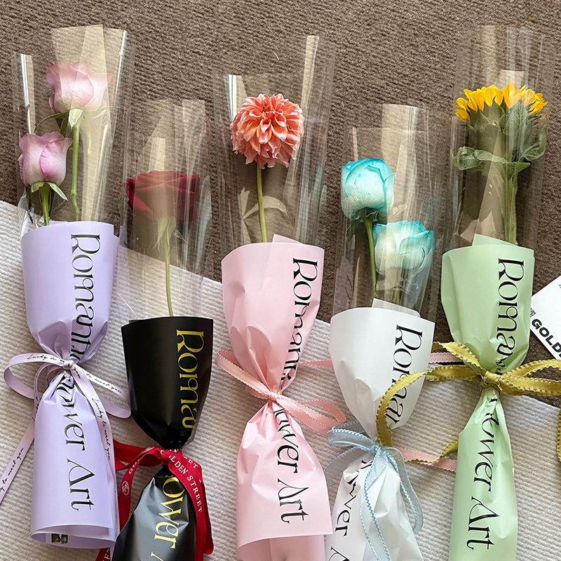 Nueva bolsa de flores de moda bolsa de flores inglés diosa bolsas múltiples bolsas transparentes bolsas de rosas