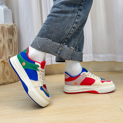 Student canvas shoes Korean version Ins trendy 2024 spring new casual shoes foreign trade breathable lightweight thick sole women's cake shoes