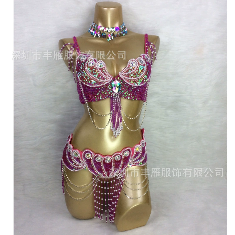 Nail sequins, bra, waist belt, set, suit, wholesale