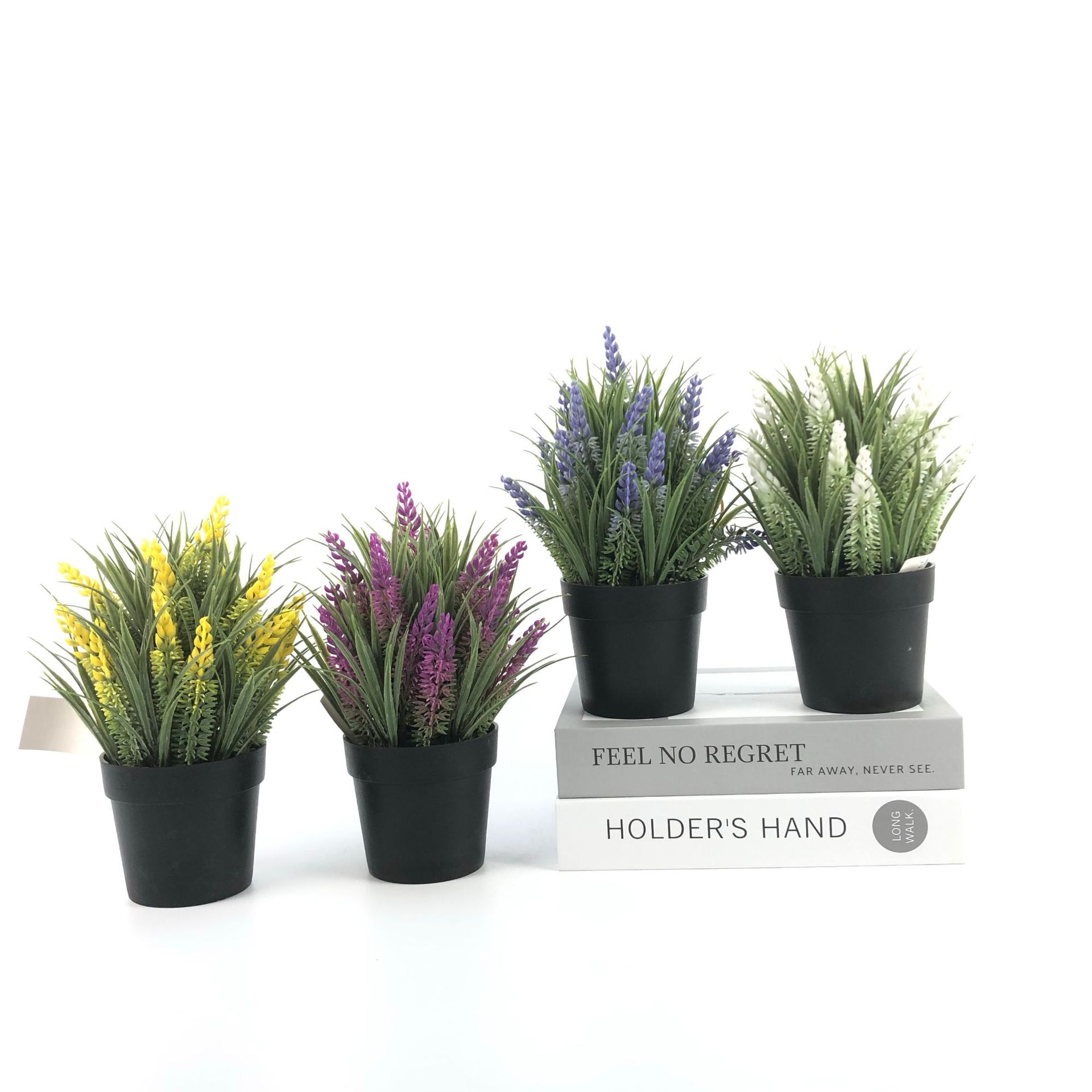 仿真花绿植薰衣草小盆栽室内装饰塑料花艺圆盆花卉盆景草高仿真