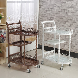 Mobile Cupping Tools Instruments Nail Art European-style Brocade Embroidery Cart Storage Rack Cart Three-layer Iron Art Beauty Salon