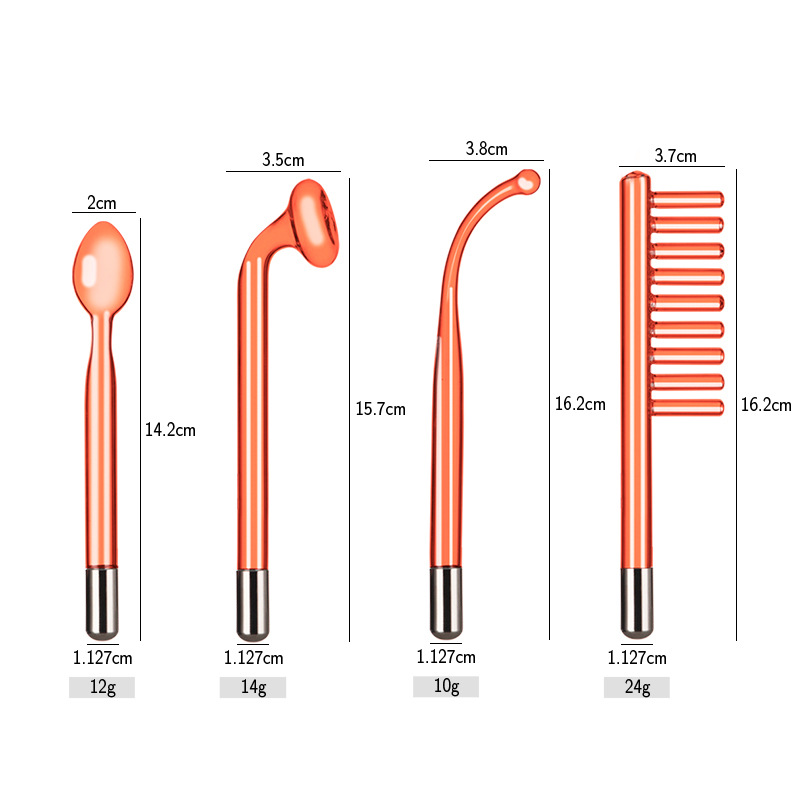 Caja de instrumentos de electroterapia de alta frecuencia 7-piezas Conjunto de 4 piezas 6-pieza accesorios de instrumento de belleza de vidrio electroterapia
