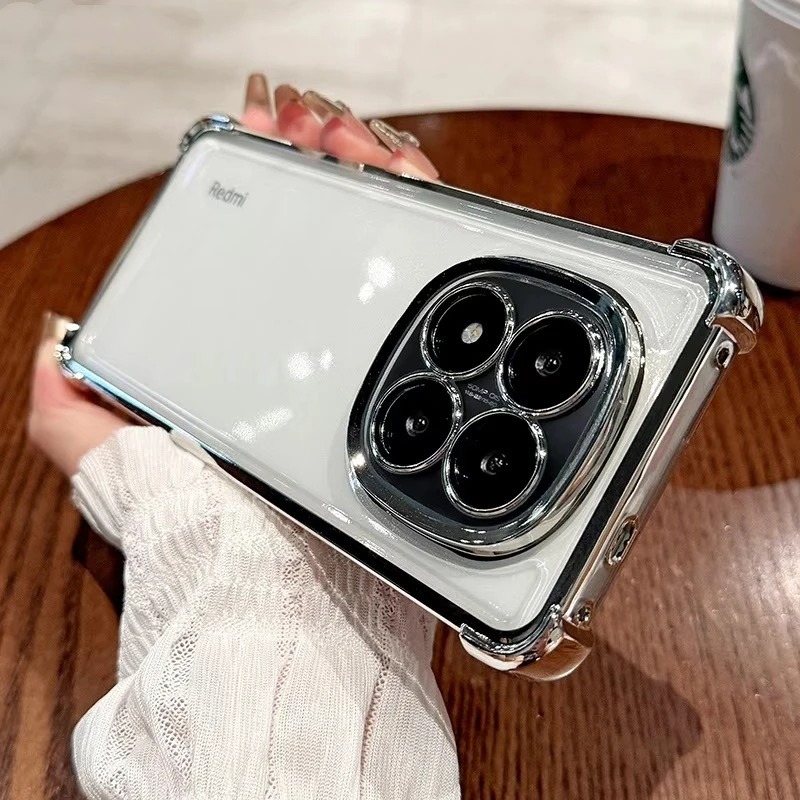 For Red Rice note14Pro Phone Case Xiaomi 13Pro Electroplated Drop-Resistant Transparent High-Level 14C Protective Cover