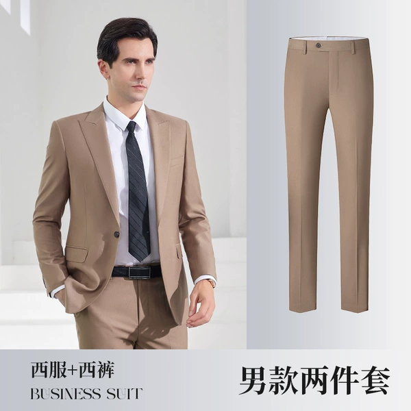 Khaki classic suit jacket, trousers