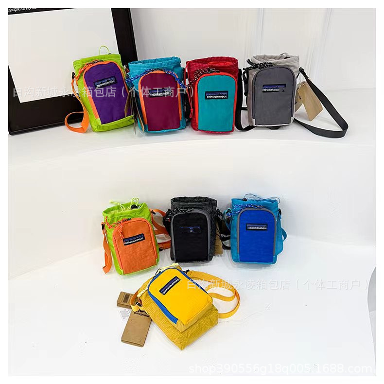 Trendy Brand Bata Unisex Outdoor Mini Waterproof Waist Bag Student Versatile Color-Blocking Phone Bag Commuter Chest Bag