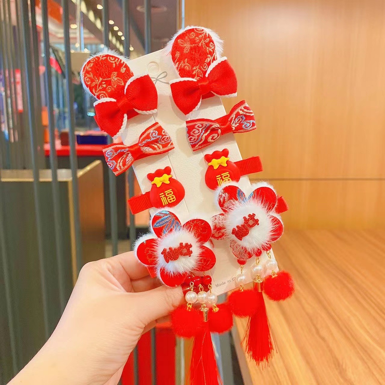 2025 Año Nuevo niños clip de pelo niñas arco tarjeta de pelo de Año Nuevo chino ropa de estilo Han niñas tocado de Año Nuevo