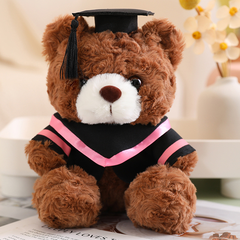 Doctor oso juguete de peluche oso muñeca temporada de graduación de la universidad LOGO muñeca de tela lindo regalo para compañeros de clase