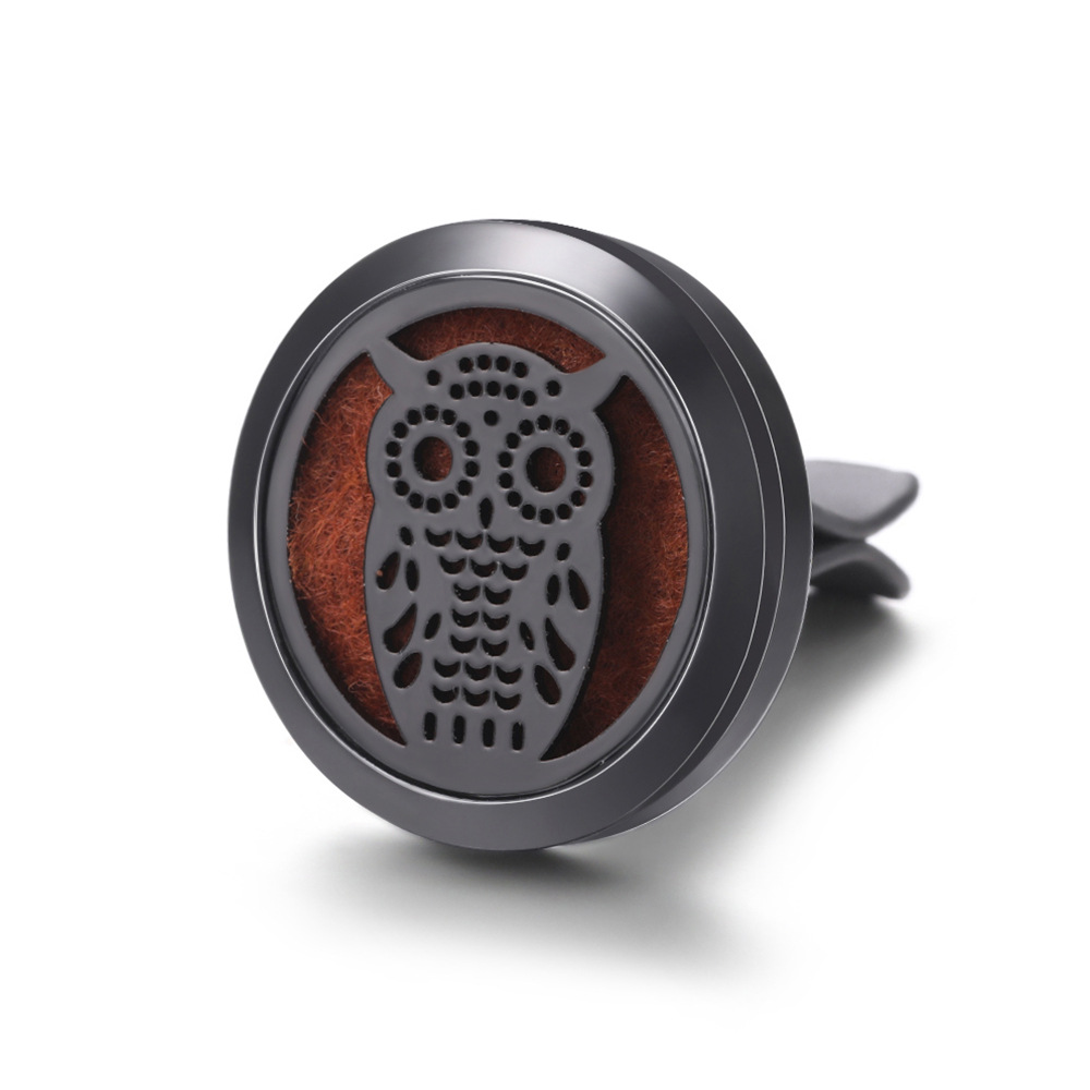 pistola de acero inoxidable negro hueco coche ventilación abrazadera de automóvil perfume árbol de vida automóvil perfume caja de difusión de perfume