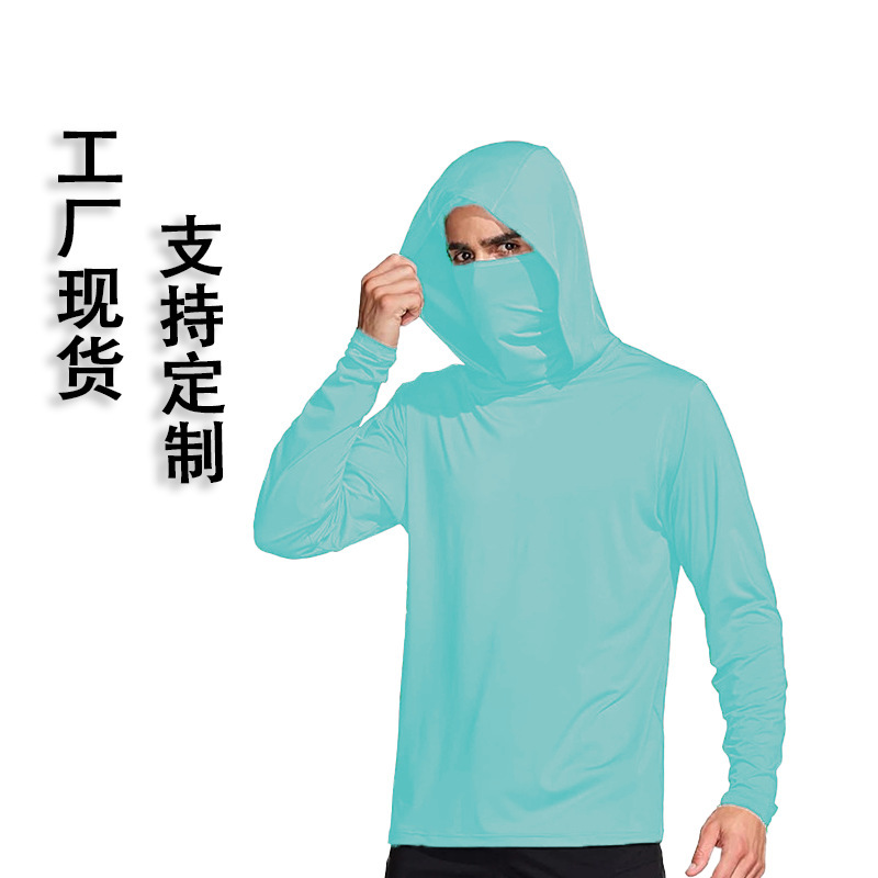2026 acondicionamiento de verano abrigo protector solar al aire libre capuchon hielo chaqueta protector solar hombre máscara de pesca UV protector solar