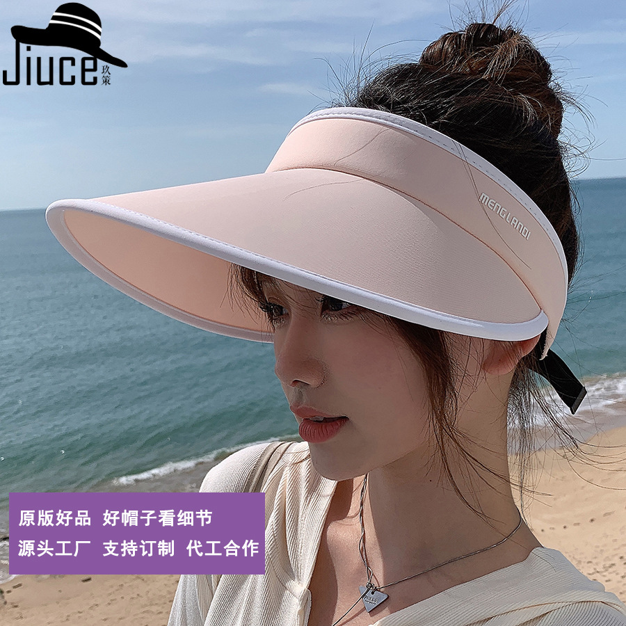 新款好品质UV空顶帽UPF50+防紫外线大檐防晒帽潮流简约遮阳帽子女