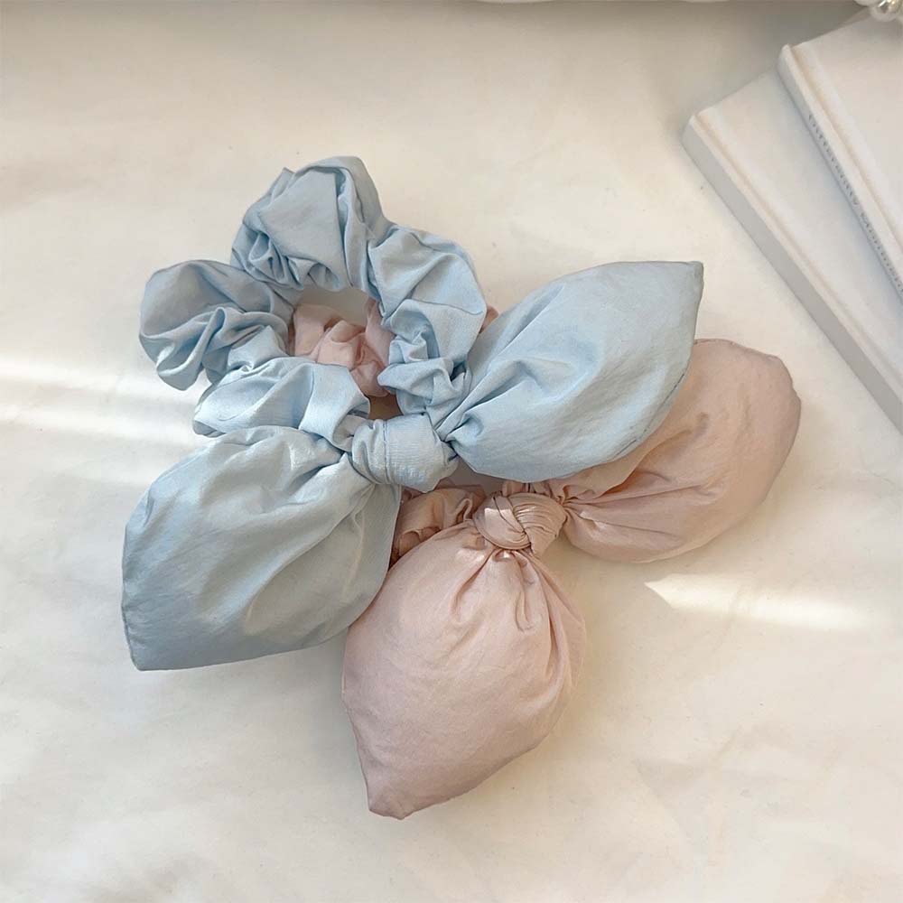 Hermosas orejas de conejo de algodón estereoscópico cuerdas de cabello dulce chica corazón rosa cola de caballo anillo de cabello nuevo cabello adornamiento para mujeres