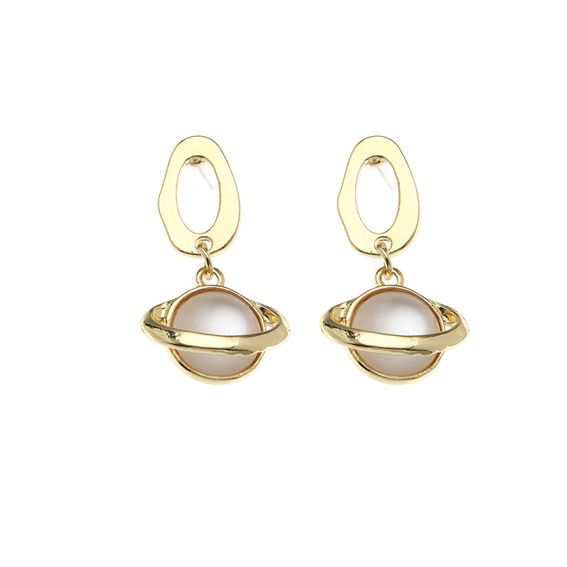 Fashion Retro Geometric Portrait Pearl Diamond Earrings display picture 2