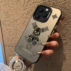 暴熊適用 Apple 17Promax 携帯電話ケース 個性的な活力ケース iPhone16/15/14 テキスト13 レーザー