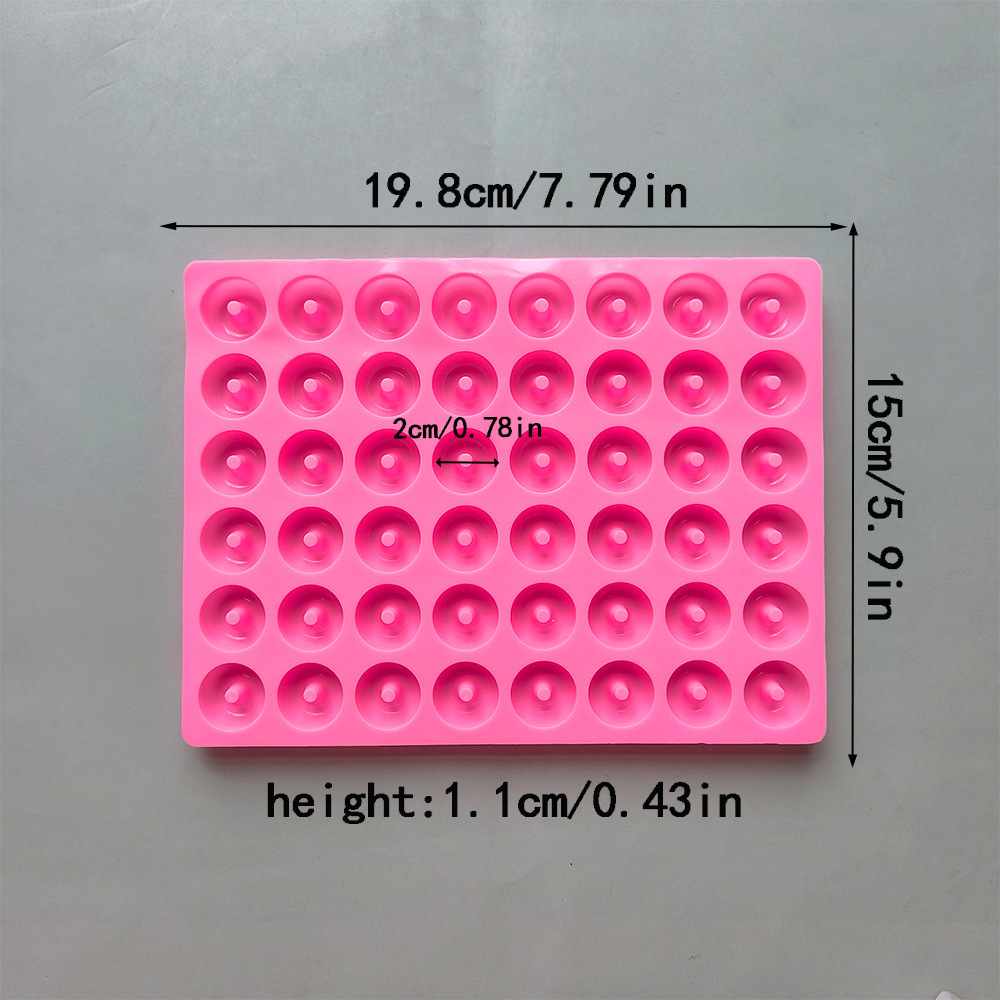 Silicone 48 Donuts 160 Candy pudín molde de chocolate 3D hecho a mano molde de goteo para pastel de horneado