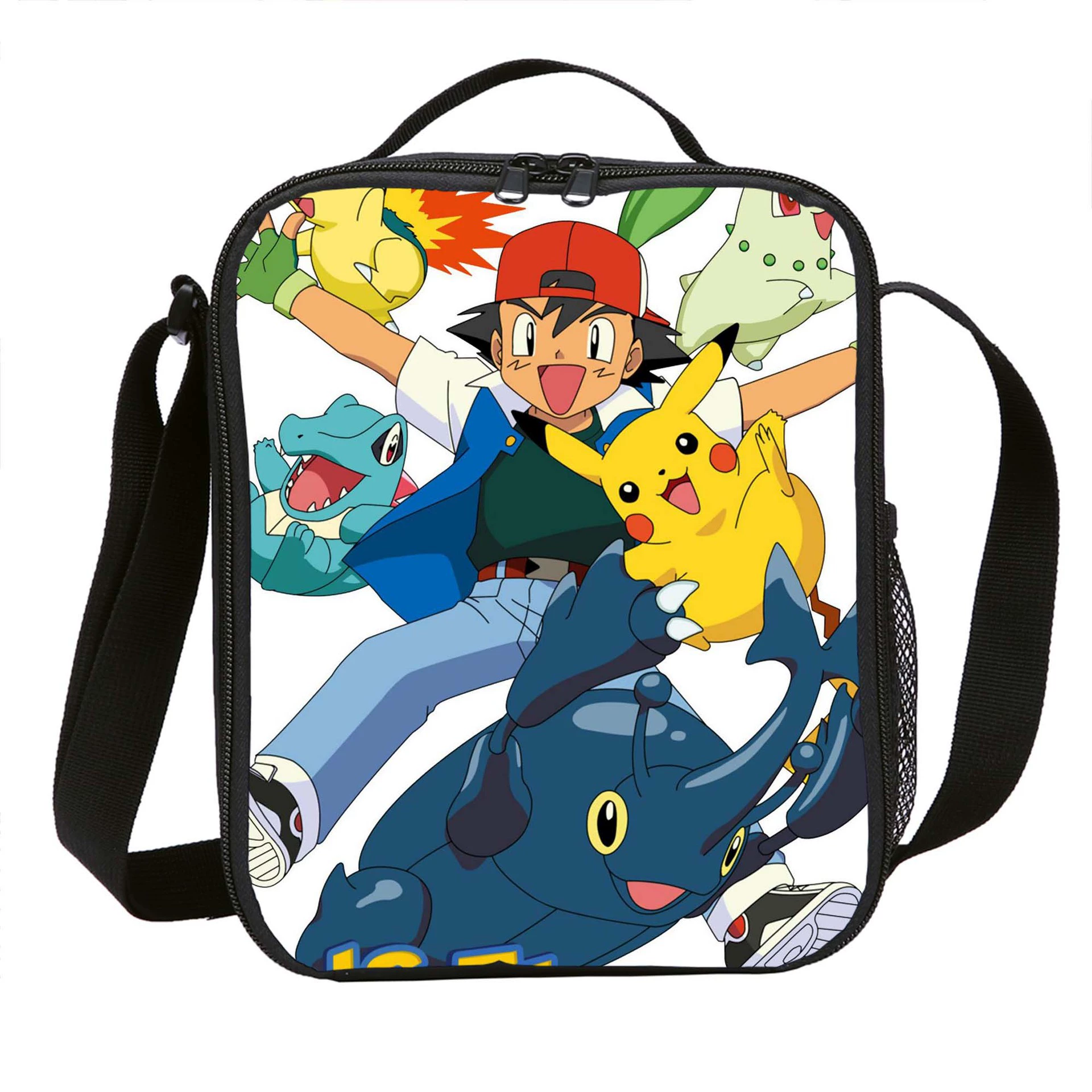 Плюшевый ланч-бэг Elf Pokémon с принтом, утепленный бенто-рукзак и сумка для еды.