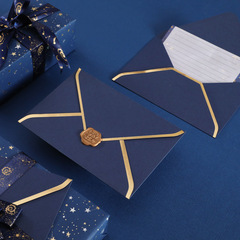 Engraved gold leaf flax special paper high-end love letter for girlfriend, thick greeting card, exquisite minimalist stationery, creative style