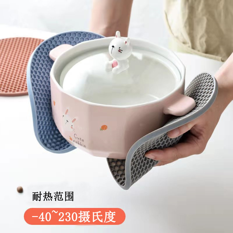 家庭用シリカゲル断熱マット抗熱テーブルマット食器マット食器マット超厚スープ碗テーブルマット耐熱耐高温|undefined